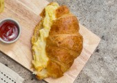 Egg, Cheddar Cheese on Croissant